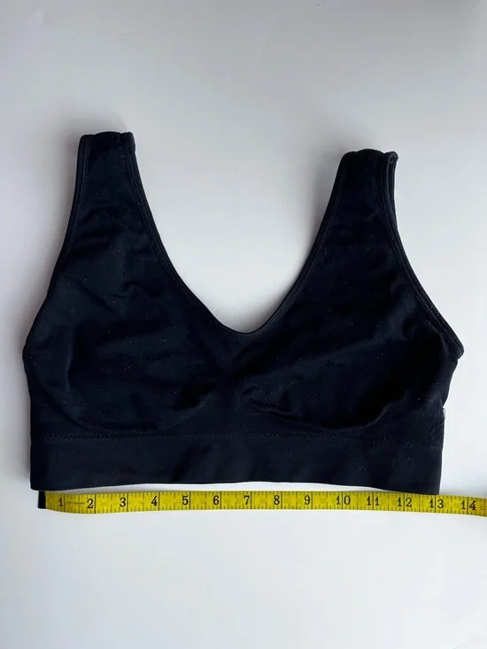 Seamless Comfortable Wide Strap No Underwire Black Bra Size XL - Picture 7 of 10